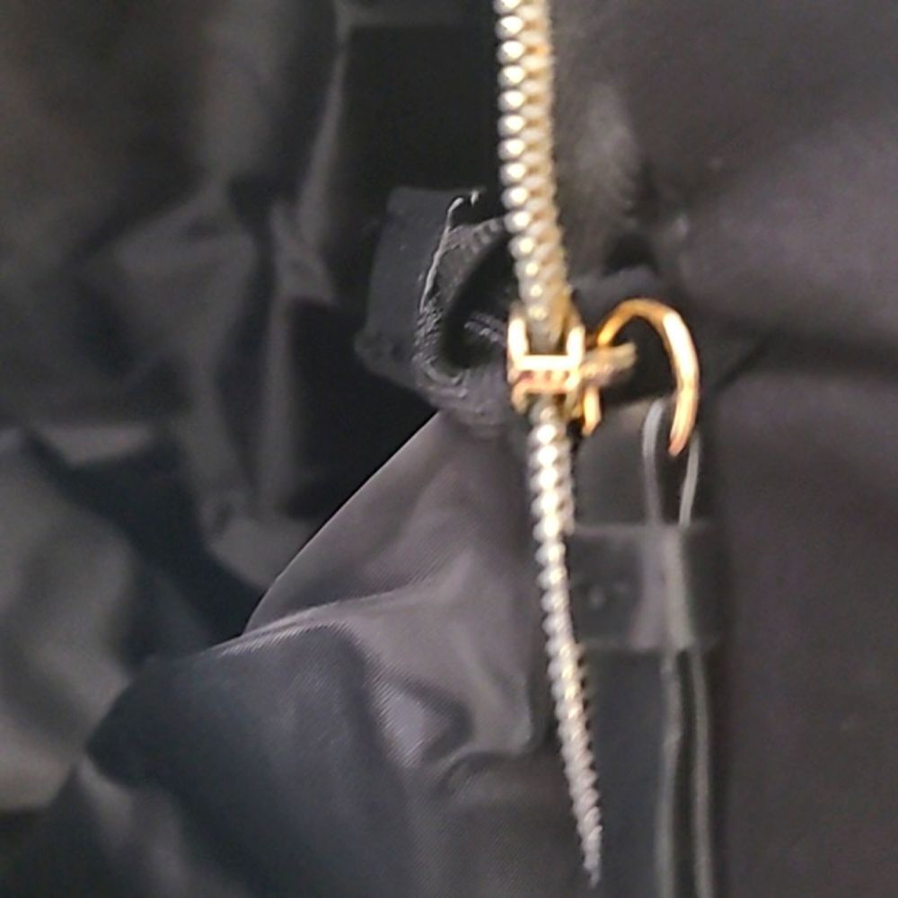 Victoria's Secret Black Tote, Metallic Trim, Logo in Shiny Gold on Front, NWT - Picture 7 of 10